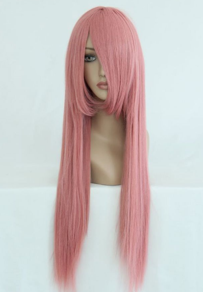 Peruca rosa 60cm