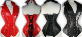 Corset latex preto ou vermelho